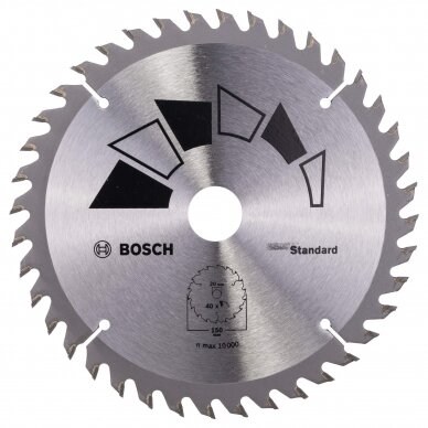 Pjovimo diskas medienai BOSCH 150x2.2x20/16mm Z40 1 Pjovimo diskas medienai BOSCH 150x2.2x20/16mm Z40 1
