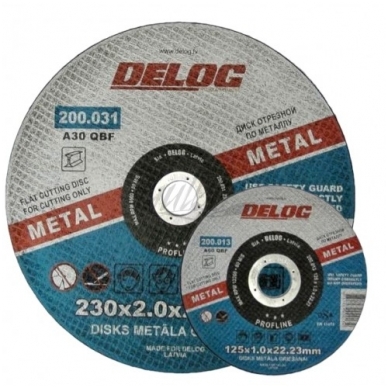 Pjovimo diskas metalui 230x2,0x22,23mm DELOG