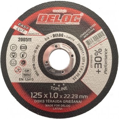 Pjovimo diskas metalui ir nerudijančiam plienui 125x1,0mm DELOG Pjovimo diskas metalui ir nerudijančiam plienui 125x1,0mm DELOG
