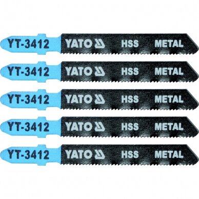Pjūkliukai siaurapjūkliui metalui 5vnt, 21TPI, 1.0mm Yato YT-3412 Pjūkliukai siaurapjūkliui metalui 5vnt, 21TPI, 1.0mm Yato YT-3412