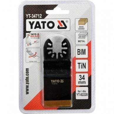 Pjūkliukas daugiafunkciniam įrankiui metalui ir medienai BIM-TIN 90mm / 34mm YATO YT-34712 2 Pjūkliukas daugiafunkciniam įrankiui metalui ir medienai BIM-TIN 90mm / 34mm YATO YT-34712 2
