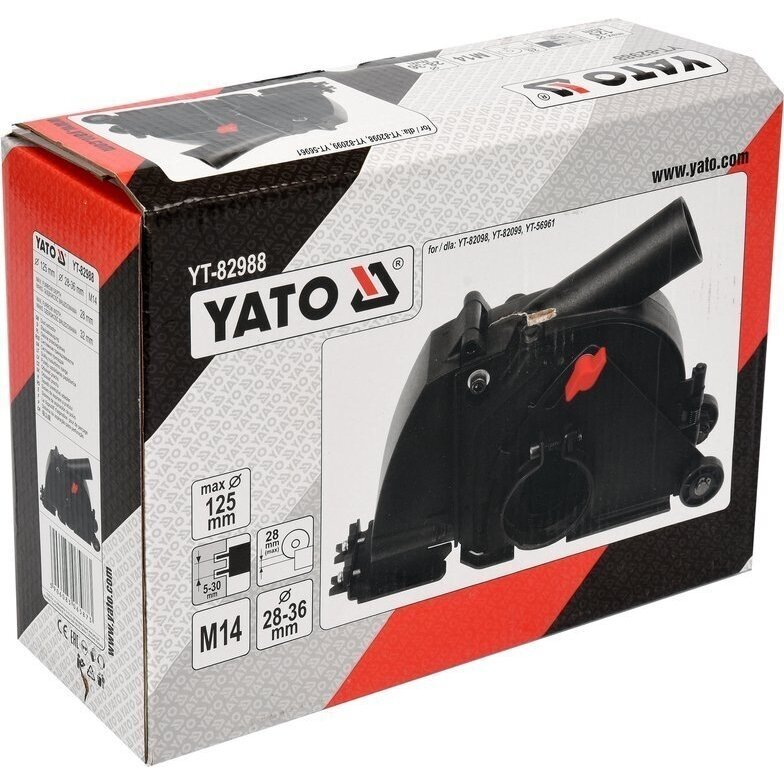 Dulkių nusiurbimo apasga kampiniam šlifuokliui M14 125mm YATO YT-82988 2 Dulkių nusiurbimo apasga kampiniam šlifuokliui M14 125mm YATO YT-82988 2