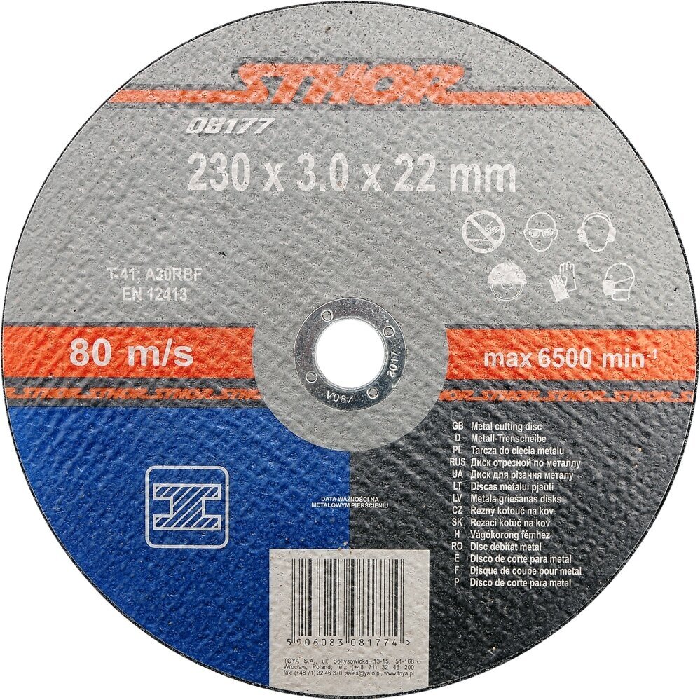 Pjovimo diskas metalui 230x3x22,23mm STHOR Pjovimo diskas metalui 230x3x22,23mm STHOR