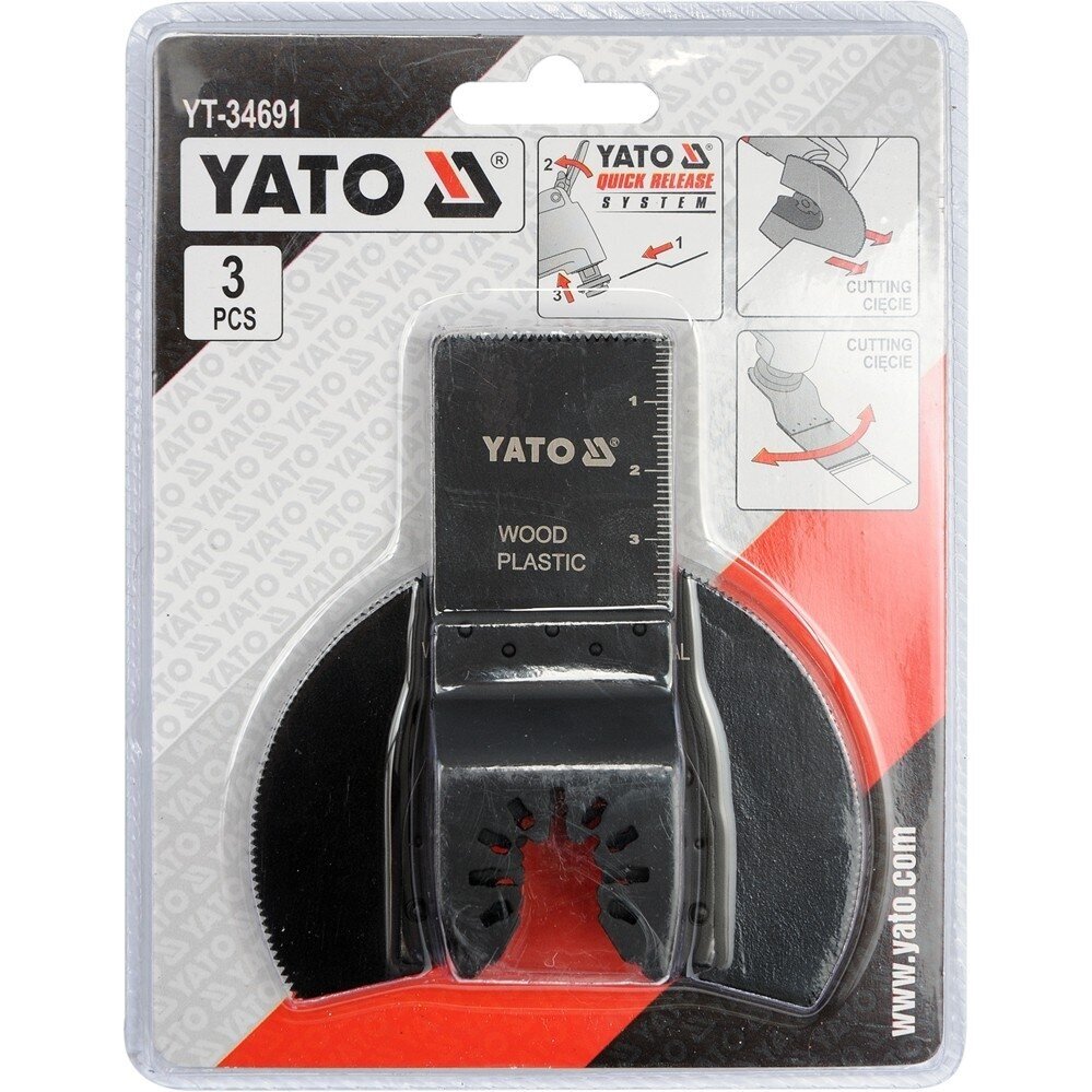 Pjūkliukai medienai ir metalui daugiafunkciniam įrankiui 3vnt. YATO YT-34691 1 Pjūkliukai medienai ir metalui daugiafunkciniam įrankiui 3vnt. YATO YT-34691 1