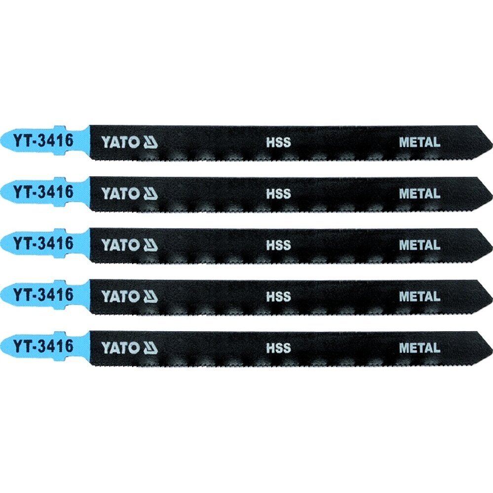 Pjūkliukai siaurapjūkliui metalui, aliuminiui 5vnt, 21TPI Yato YT-3416 Pjūkliukai siaurapjūkliui metalui, aliuminiui 5vnt, 21TPI Yato YT-3416