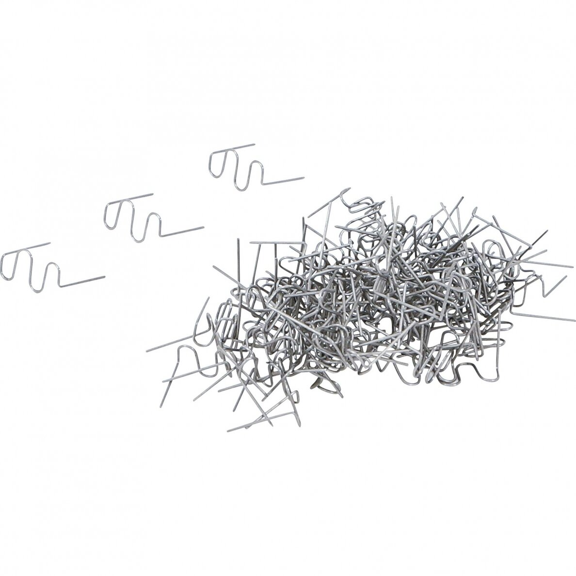 Plastiko suvirinimo kabės W-formos 0,6mm storio, 100vnt. 1 Plastiko suvirinimo kabės W-formos 0,6mm storio, 100vnt. 1