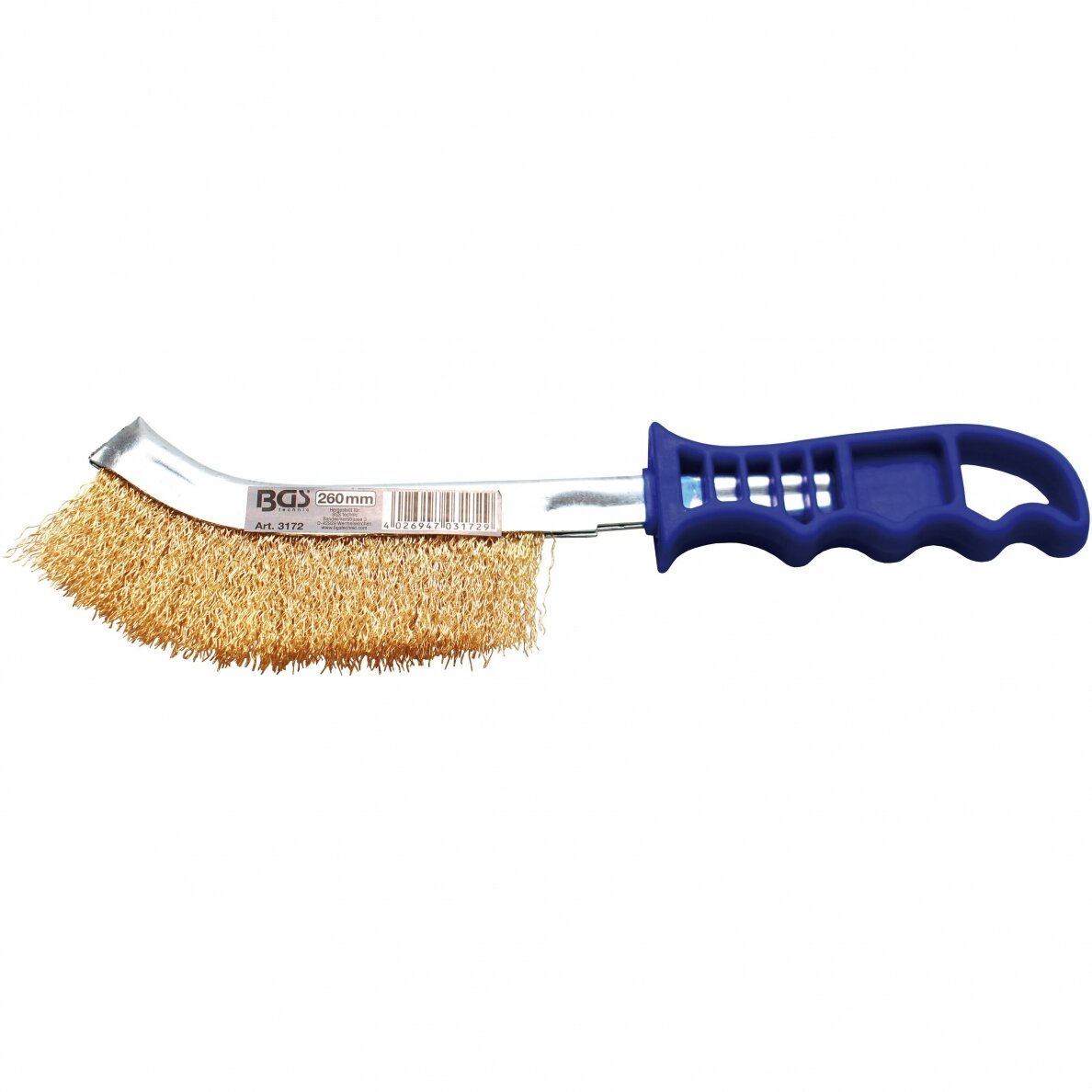 Plieninis šepetys padengtas žalvariu 260 mm