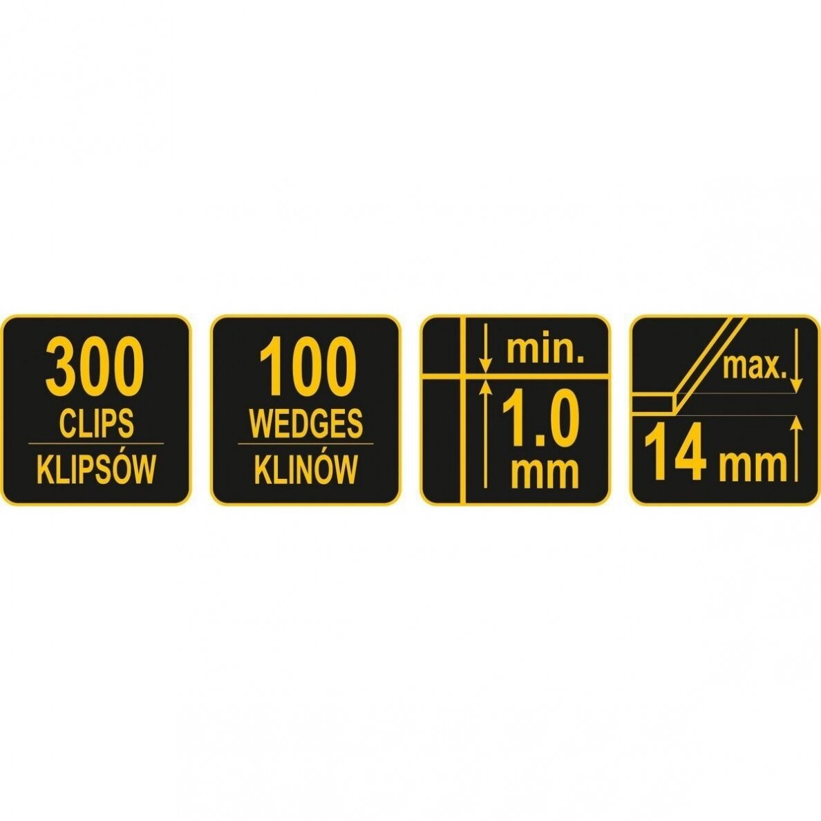 Plytelių Išlyginimo Sistema, 1 mm / 100 Pleištų ir 300 Spaustukų Rinkinys Kibire Vorel 4