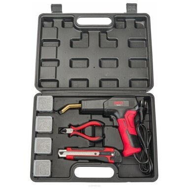 Plastiko suvirinimo aparatas 70W su priedais ir 200vnt kabių Plastiko suvirinimo aparatas 70W su priedais ir 200vnt kabių