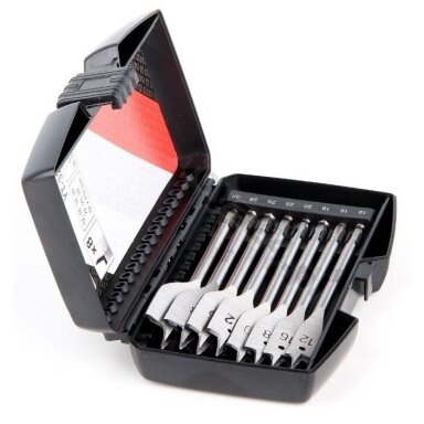 Plunksninių grąžtų rinkinys 1/4" antgalis 12-32 mm 8 vnt.