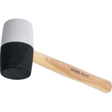 Plaktukas guminis Hickory rankena juoda / balta galva Ø 63 mm, 840 g 1969 BGS Technik
