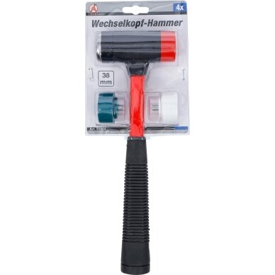 Plaktukų rinkinys su keičiamomis galvutėmis Stiklo pluošto rankena Ø 38 mm 91864 BGS 6 Plaktukų rinkinys su keičiamomis galvutėmis Stiklo pluošto rankena Ø 38 mm 91864 BGS 6