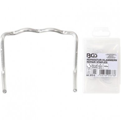 Plastiko remonto kabės L-tipo Ø0,8mm 100vnt. BGS-Technic Plastiko remonto kabės L-tipo Ø0,8mm 100vnt. BGS-Technic