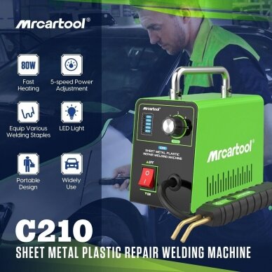 Plastiko remonto prietaisas +600vnt kabių komplekte, Essen Tools HS80W 5 Plastiko remonto prietaisas +600vnt kabių komplekte, Essen Tools HS80W 5
