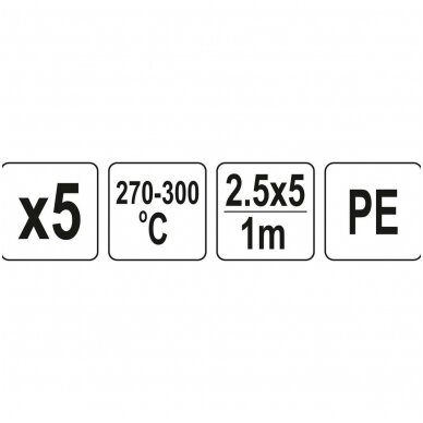 Plastiko suvirinimo juosta PE (polietilenas) 2.5x5mm 5vnt.х1m YATO 3