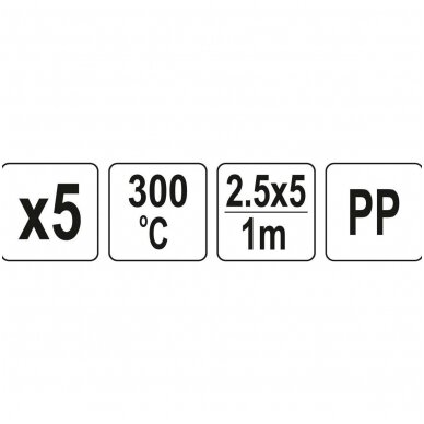 Plastiko suvirinimo juosta PP (polipropilenas) 2.5x5mm 5vnt.х1m YATO 3