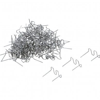 Plastiko suvirinimo kabės W-formos 0,6mm storio, 100vnt. Plastiko suvirinimo kabės W-formos 0,6mm storio, 100vnt.