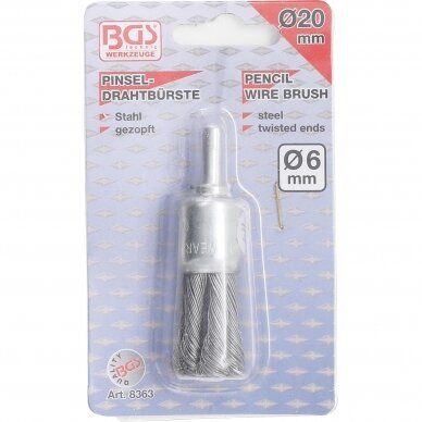 Plieninis vielos šepetys susuktas 20mm BGS-Technic 2 Plieninis vielos šepetys susuktas 20mm BGS-Technic 2