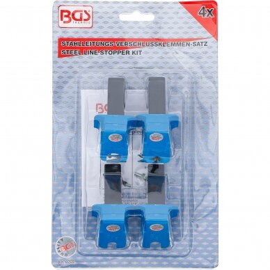 Plieninių žarnų užrakinimo rinkinys 4vnt. BGS 8705 4 Plieninių žarnų užrakinimo rinkinys 4vnt. BGS 8705 4
