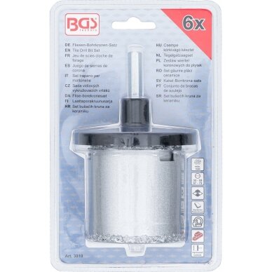 Plytelių gręžimo rinkinys | 33 - 73 mm | 6 vnt. BGS 3 Plytelių gręžimo rinkinys | 33 - 73 mm | 6 vnt. BGS 3