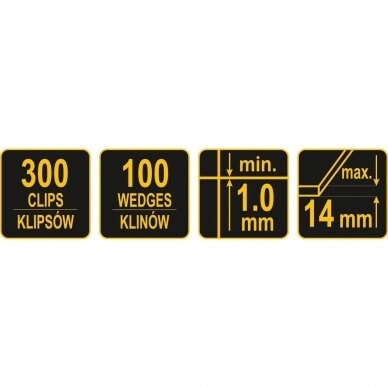 Plytelių Išlyginimo Sistema, 1 mm / 100 Pleištų ir 300 Spaustukų Rinkinys Kibire Vorel 4 Plytelių Išlyginimo Sistema, 1 mm / 100 Pleištų ir 300 Spaustukų Rinkinys Kibire Vorel 4