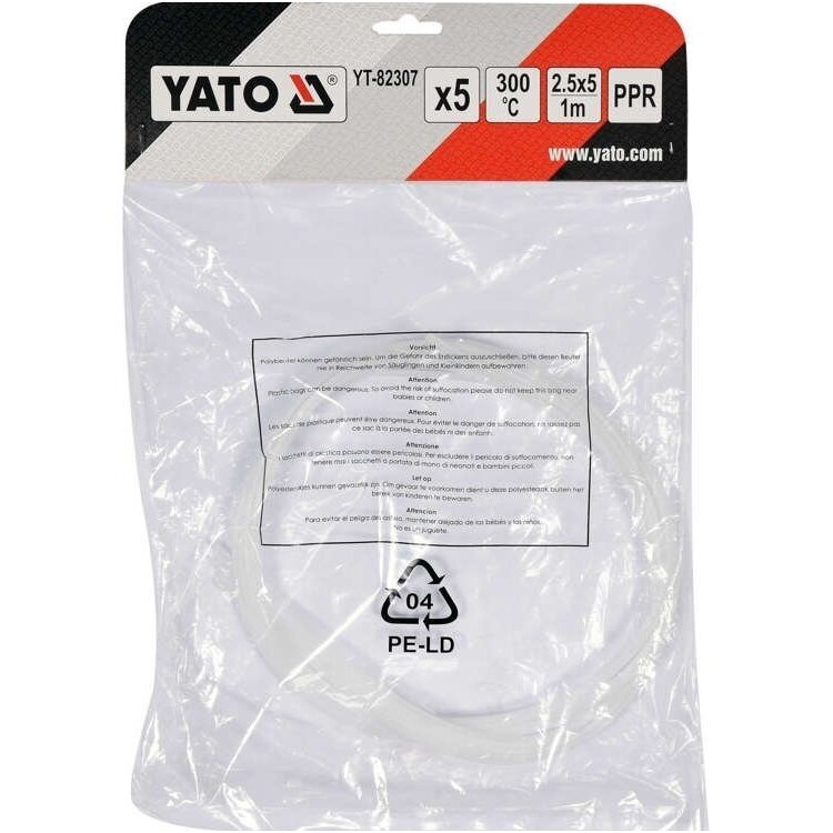 Plastiko suvirinimo juosta PPR (polipropilenas) 2.5x5mm 5vnt.х1m YATO 3 Plastiko suvirinimo juosta PPR (polipropilenas) 2.5x5mm 5vnt.х1m YATO 3