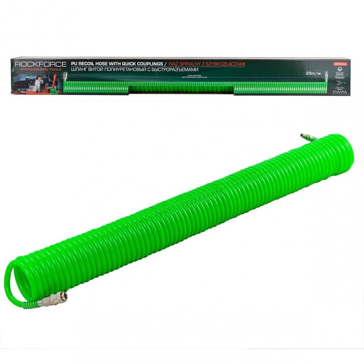 Pneumatinė žarna su antgaliais 8x12mm 20M, PU Pneumatinė žarna su antgaliais 8x12mm 20M, PU