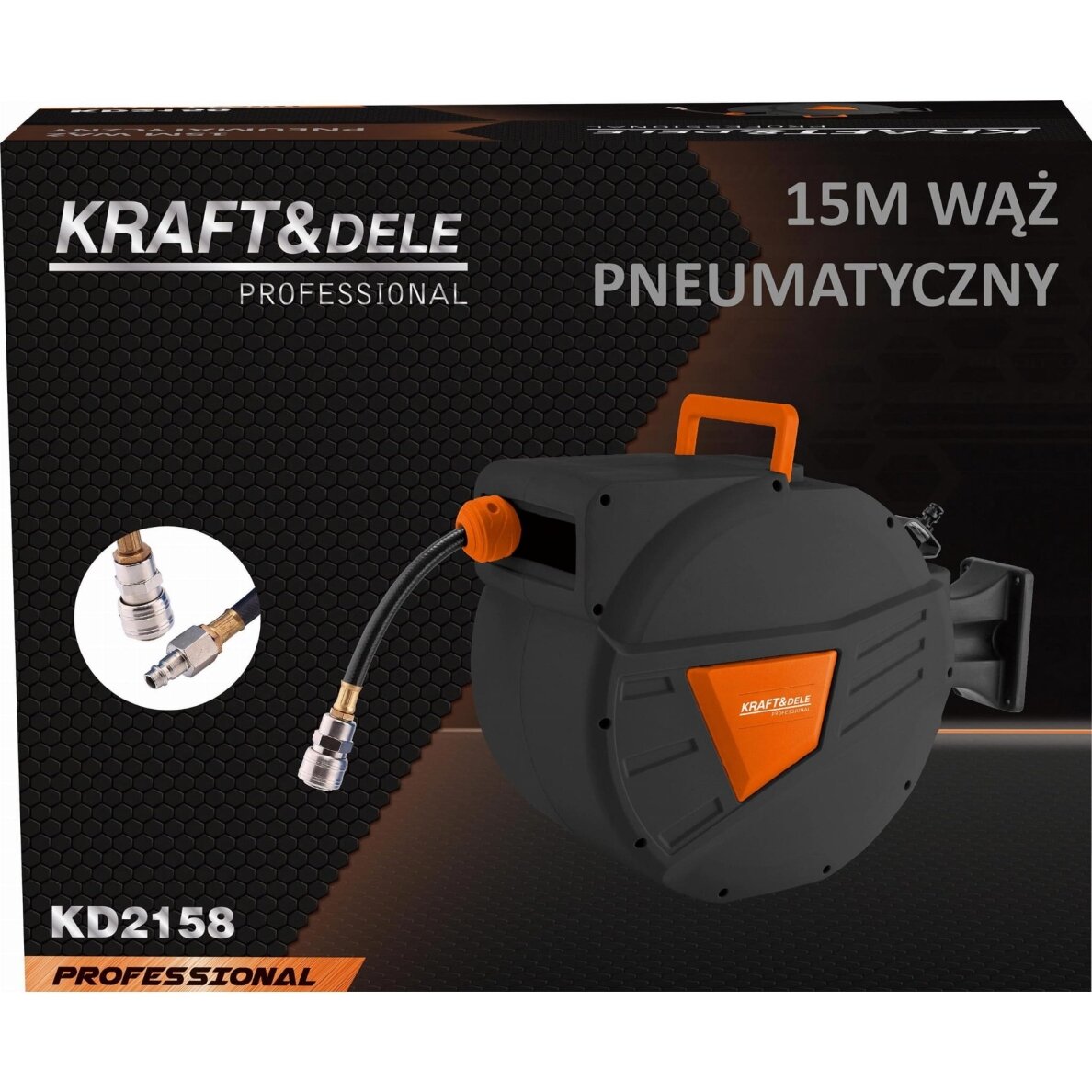 Pneumatinė žarna su automatine rite 15 m + 1,5 m 1/4" KD2158 10