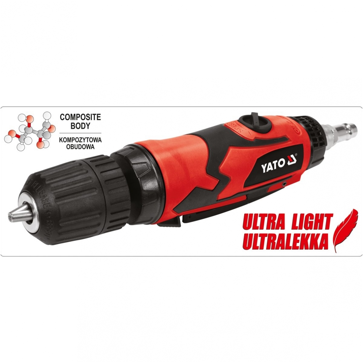 Pneumatinis gręžtuvas tiesus 10mm YATO 2