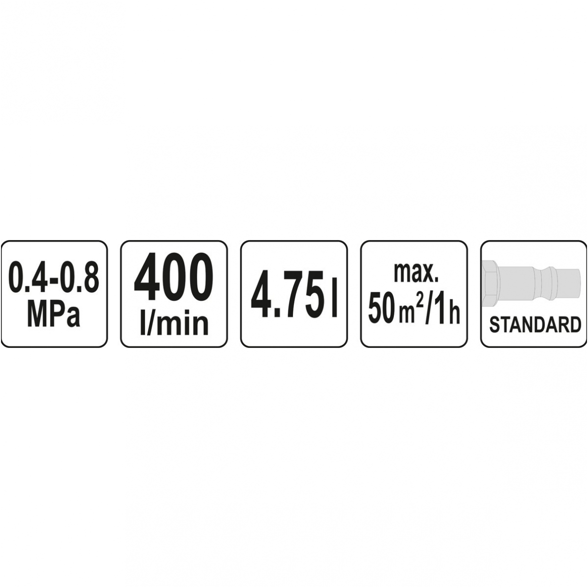 Pneumatinis sienų tinkavimo pistoletas, nerūdijantis plienas YATO YT-54400 3 Pneumatinis sienų tinkavimo pistoletas, nerūdijantis plienas YATO YT-54400 3