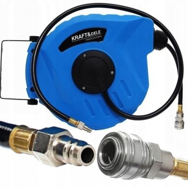 Pneumatinė žarna 20m su automatine rite Kraftdele KD1461 Pneumatinė žarna 20m su automatine rite Kraftdele KD1461