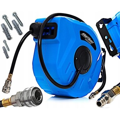 Pneumatinė žarna 30m su automatine rite Kraftdele KD1462 Pneumatinė žarna 30m su automatine rite Kraftdele KD1462