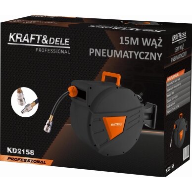 Pneumatinė žarna su automatine rite 15 m + 1,5 m 1/4" KD2158 11