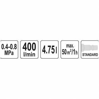 Pneumatinis sienų tinkavimo pistoletas, nerūdijantis plienas YATO YT-54400 3 Pneumatinis sienų tinkavimo pistoletas, nerūdijantis plienas YATO YT-54400 3