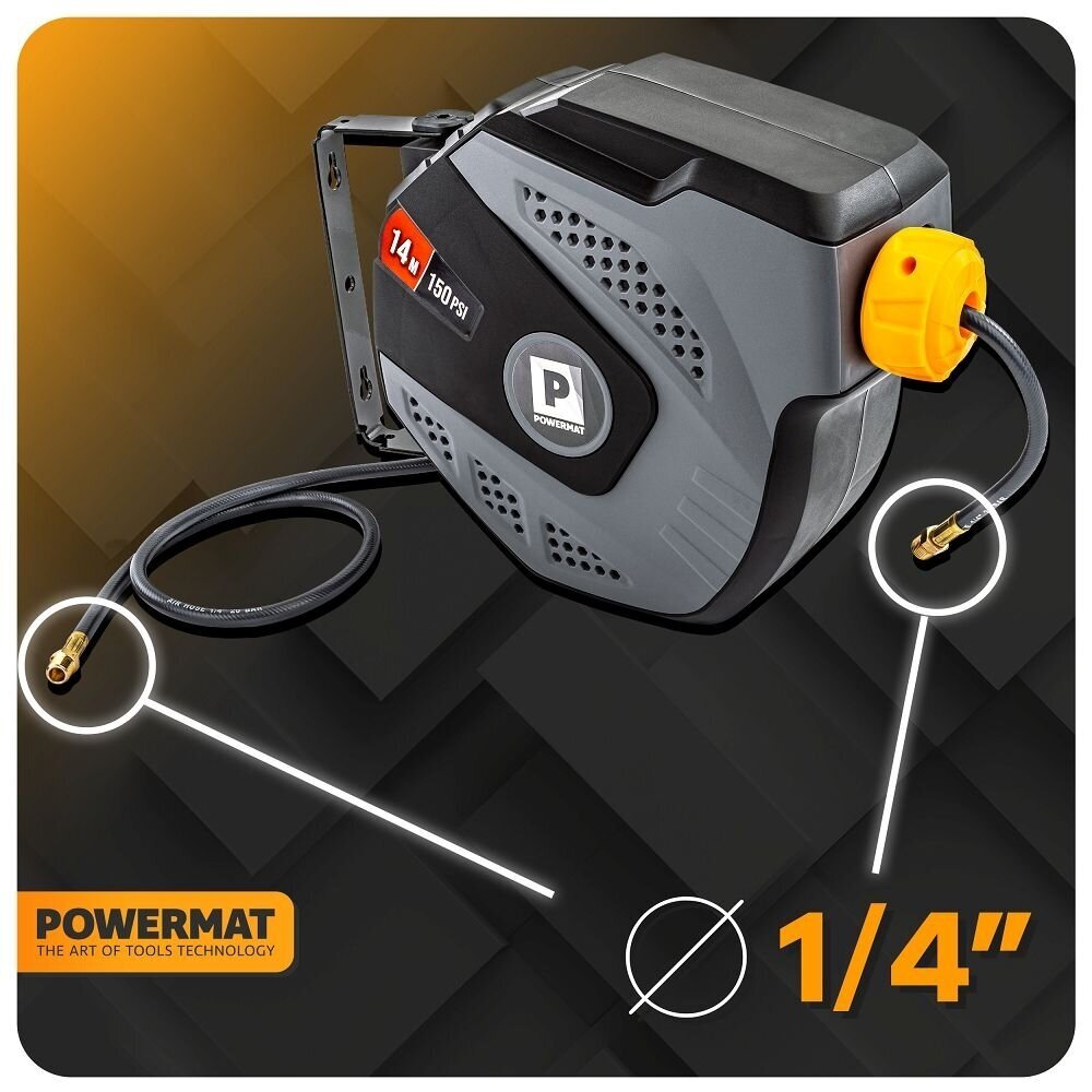 Powermat automatinė kompresoriaus žarna 14 m 1/4" 15 Powermat automatinė kompresoriaus žarna 14 m 1/4" 15