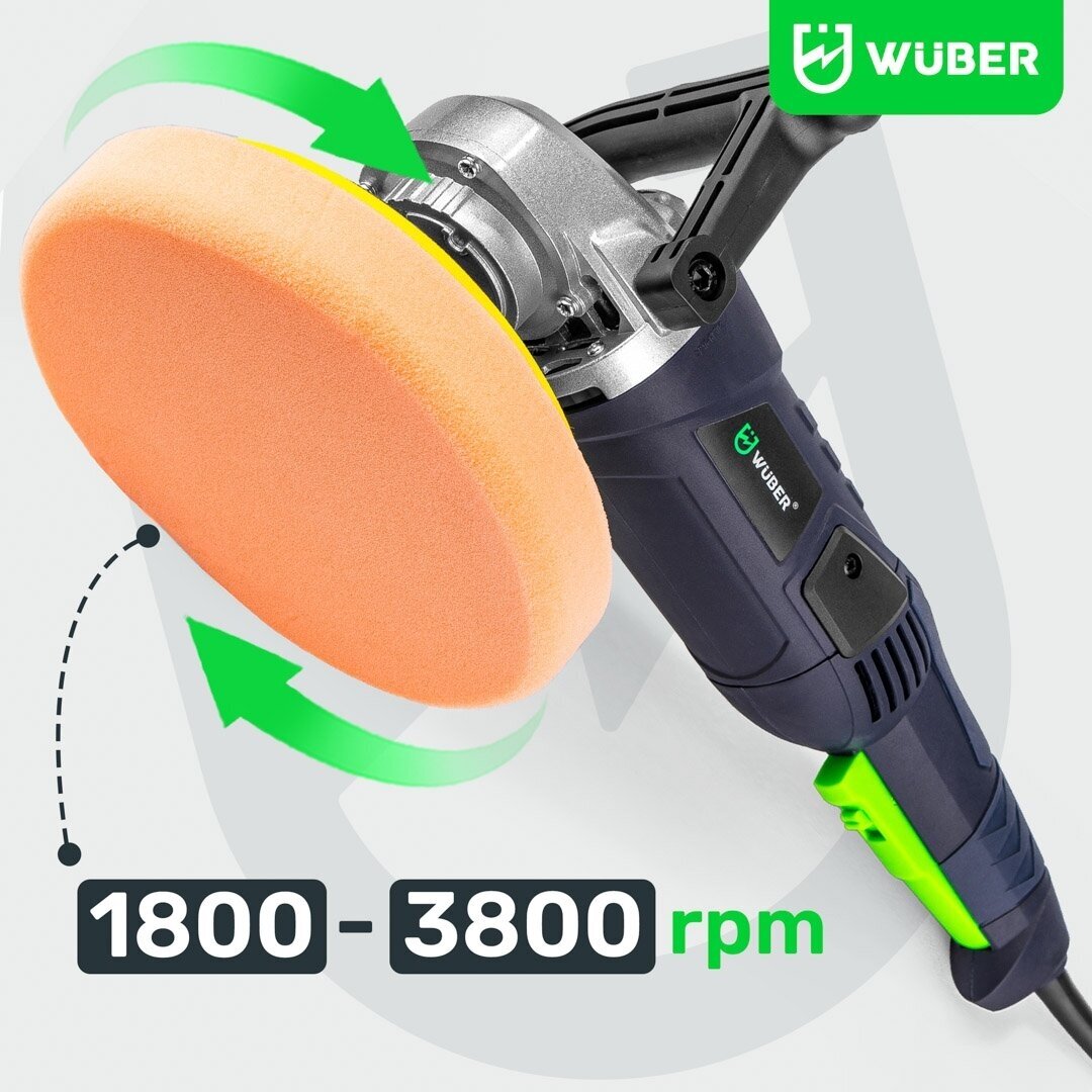 Poliravimo mašinėlė 180mm 2,4kW su priedais WUBER W21003 11