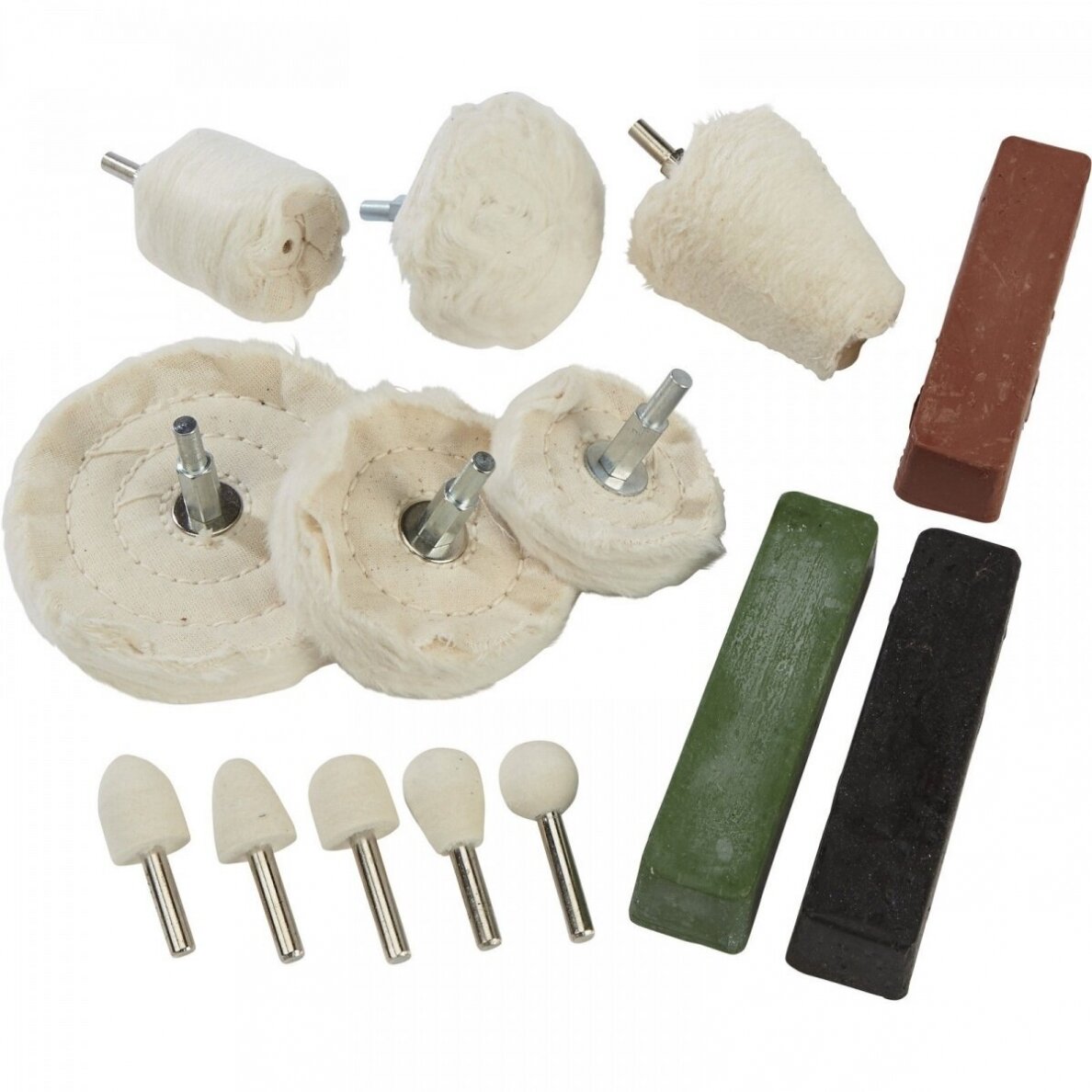 Poliravimo antgalių rinkinys su pasta 14vnt. Essen Tools AP14S
