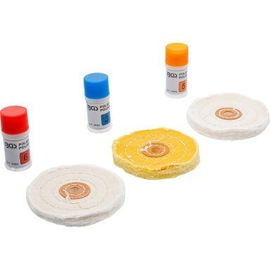 Poliravimo rinkinys minkštiems metalams 7vnt. BGS 3990