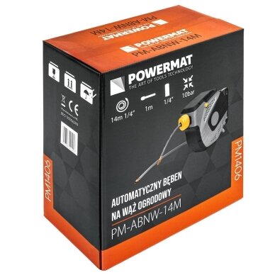 Powermat automatinė kompresoriaus žarna 14 m 1/4" 1 Powermat automatinė kompresoriaus žarna 14 m 1/4" 1
