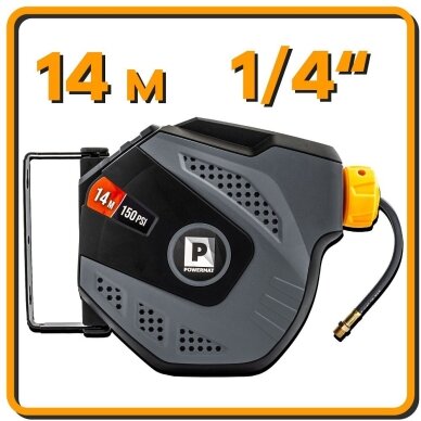 Powermat automatinė kompresoriaus žarna 14 m 1/4" 13 Powermat automatinė kompresoriaus žarna 14 m 1/4" 13