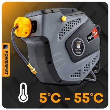 Powermat automatinė kompresoriaus žarna 14 m 1/4" 20 Powermat automatinė kompresoriaus žarna 14 m 1/4" 20