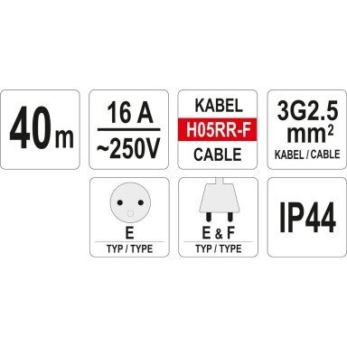 Prailginimo kabelis 3x2,5mm2 (3G2,5mm) 40m Prailginimo kabelis 3x2,5mm2 (3G2,5mm) 40m