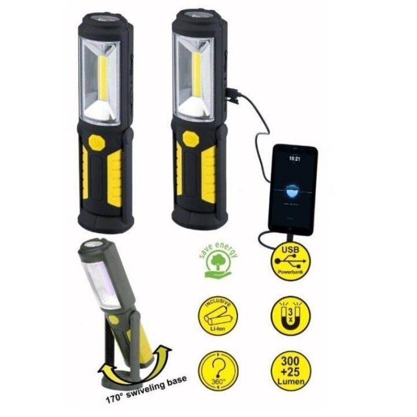 Prožektorius darbui COB (3W) + LED5 (įkraunamas)   JF701AUBw 3