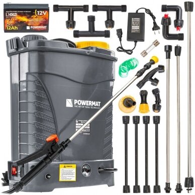 Purkštuvas sodui akumuliatorinis 16L Powermat PM-OA-16T