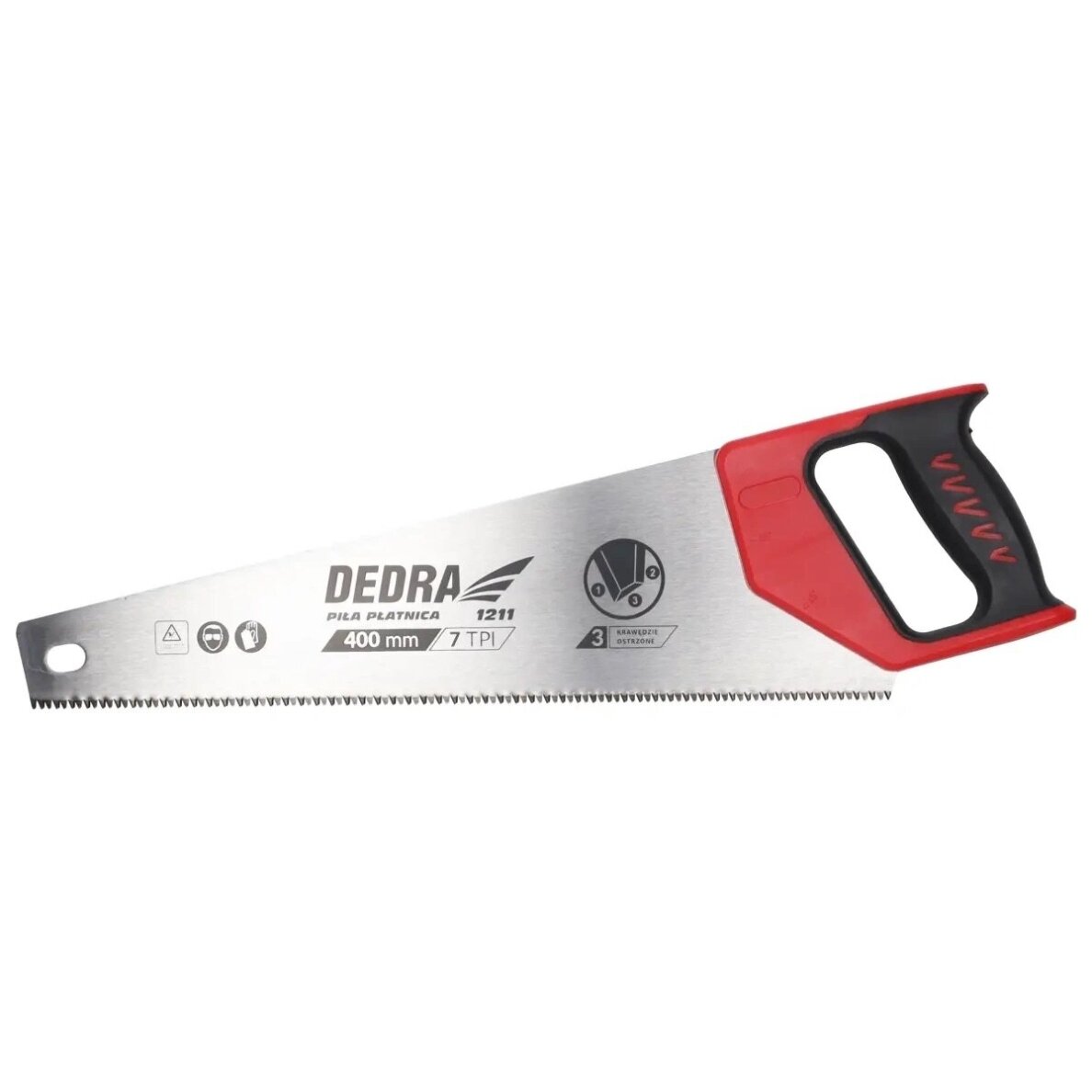 Rankinis pjūklas medienai – 400 mm, grūdinti dantys, 7 TPI DEDRA 1211