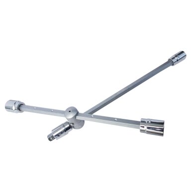 Raktas kryžminis sudedamas/slankiojantis 17/19/21/24mm + 1/2" adapteris Raktas kryžminis sudedamas/slankiojantis 17/19/21/24mm + 1/2" adapteris