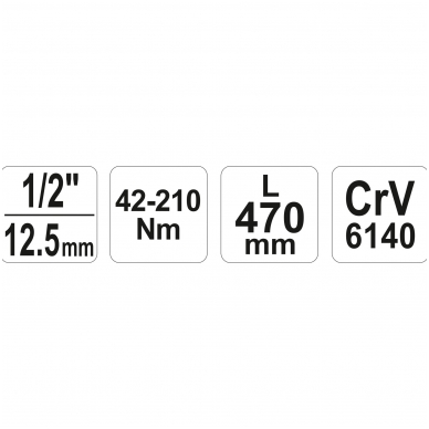 Raktas dinamometrinis 1/2" 42-210 Nm. 6 Raktas dinamometrinis 1/2" 42-210 Nm. 6
