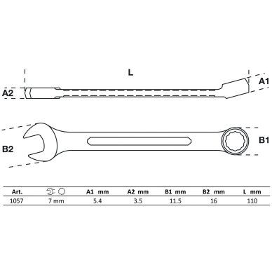 Raktas kombinuotas | 7 mm (1057) 3 Raktas kombinuotas | 7 mm (1057) 3