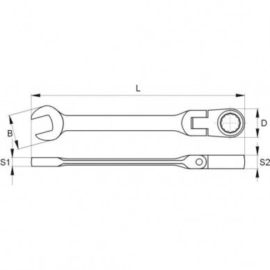 Raktas su terkšle vartoma galvute 17 mm 1