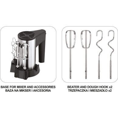 Rankinis mikseris / plakiklis | su baze | 5 greičiai | 200-250W 67781 5 Rankinis mikseris / plakiklis | su baze | 5 greičiai | 200-250W 67781 5